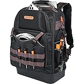 WELKINLAND 76Pockets Electrician Tool Backpack, Canvas Electrician Backpack | Hard-Bottom Backpack Tool Bag,Heavy Duty Tool Backpack,Large Construction Back Pack For Men,HVAC Back Pack Tool Bag,Laptop