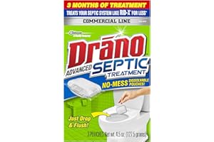Drano Advanced Septic Tank Treatment Pods, Avoid Expensive Repairs by Preventing Solid Waste, Paper, Oil, and Grease Backup – 3 Pods, 4.5 oz