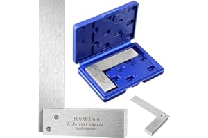 Weewooday Engineer Square Machinist Set - High Precision Steel Square for Woodworking - Wide Base, L-Type Measuring Tool(4 x 