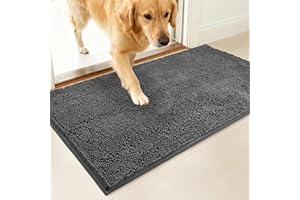 100POINTONE Dog Door Mat Indoor Entrance, 60" x 36" Absorbent & Quick-Drying Mud Rugs, Non-Slip Door Rugs for Entryway Indoor Washable, Soft Chenille Dog Mat for Muddy Paws
