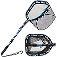 YVLEEN Floating Fishing Net - Folding Fishing Landing Net with Rubber Coating Mesh for Easy Fish Catch and Release, Fishing Net for Freshwater and Saltwater