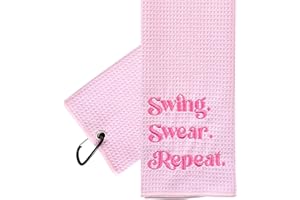 ZEETY Golf Towel for Golf Bags – 16" x 24" Embroidered Women’s Microfiber Golf Towel with Clip Holder, Unique Golf Accessories and Gifts