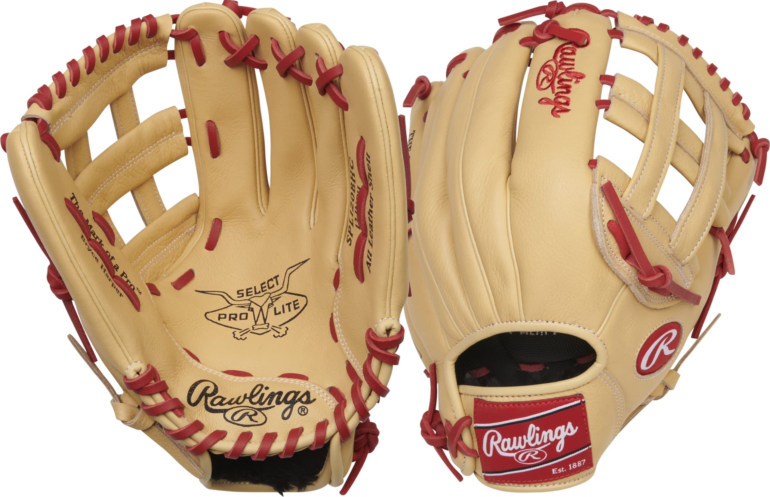 Rawlings | SELECT PRO LITE Youth Baseball Glove | Bryce Harper Model | Pro H-Web | 12" | Right Hand Throw Image