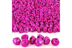 LIGHOON Jingle Bells for Crafts, 120 Pcs Large Jingle Bells Bulk, 0.6 Inch Christmas Craft Bells for DIY Festival Home Wreath Christmas Party Decoration (Rose red)