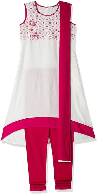 Girl's A-Line Regular Fit Cotton Salwar Suit Set