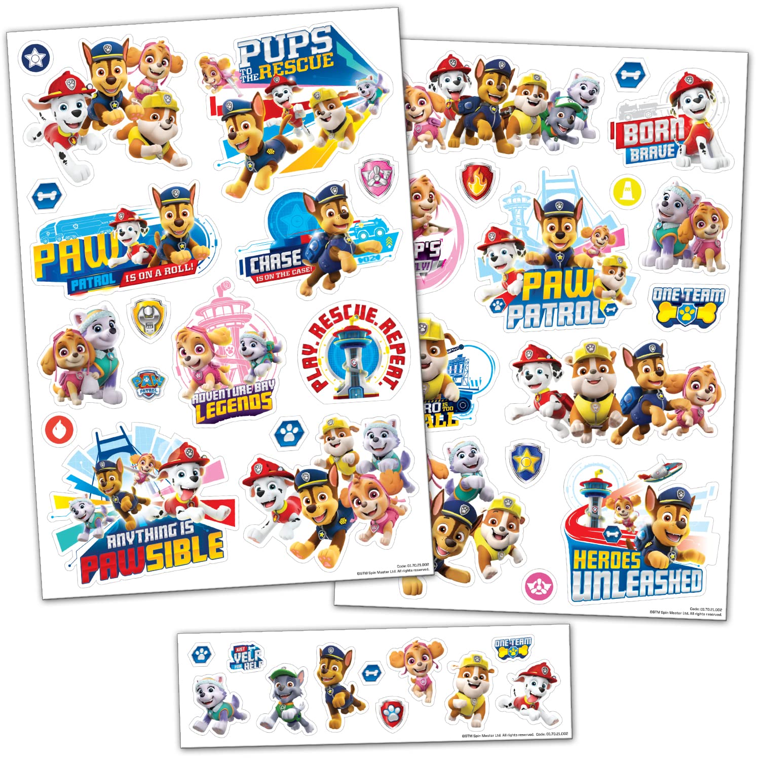 Paper Projects PAW Patrol Vinyl Decor Wall Stickers, Perfect For Decorating Childrens' Bedrooms and Furniture, Multicoloured/Transparent Borders