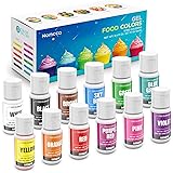 Nomeca 12 Colors Gel Food Coloring .70 Fl Oz Bottles Vibrant Icing Gel Colors Set, Tasteless Gel Food Coloring for Cake Decor