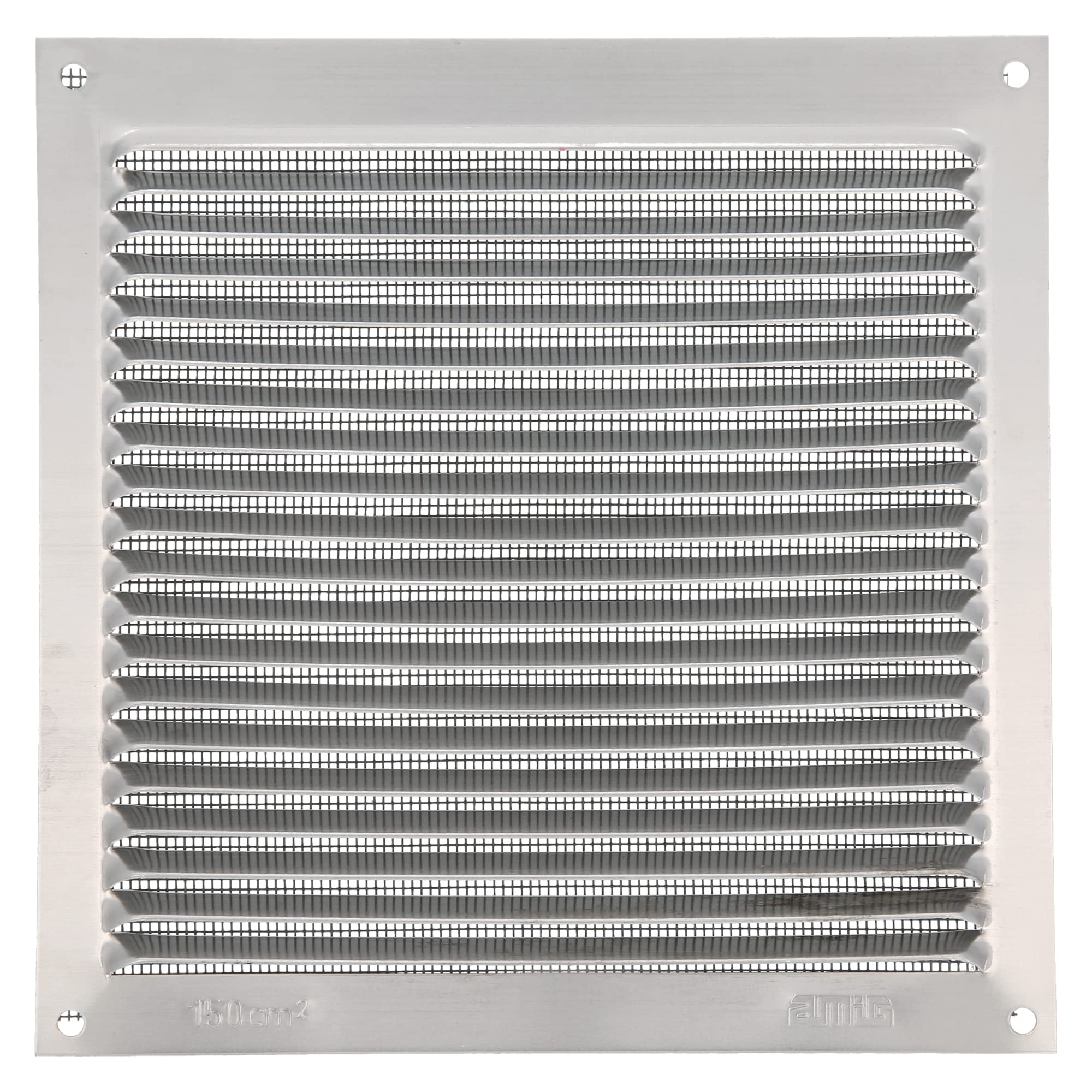 Amig - Square Aluminium Ventilation Grille with Mosquito Net | Ventilation Grille for Air Outlets | Ideal for Ceilings | Dimensions: 170 x 170 mm | Colour: Silver