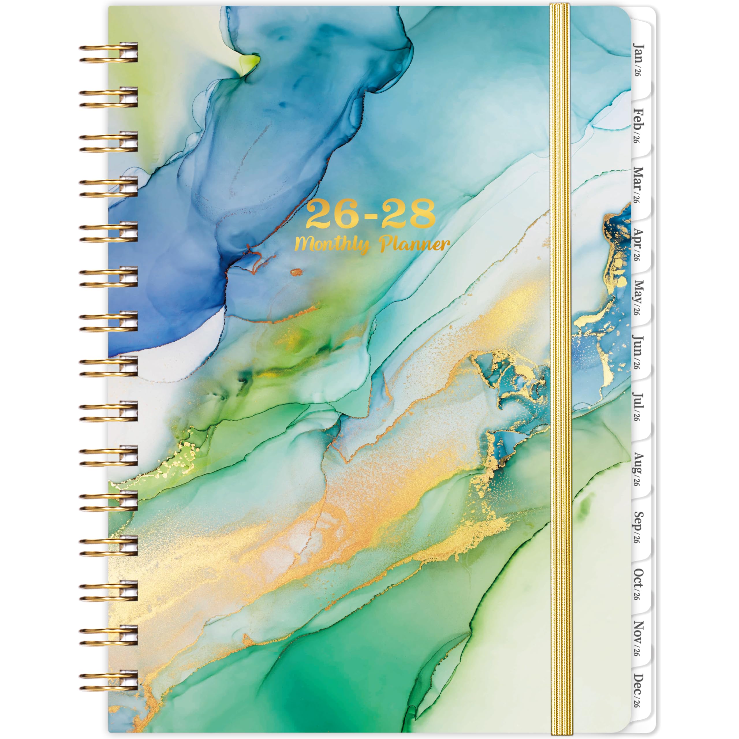 Photo 1 of 2026-2028 Monthly Planner - 3 Year Monthly Planner 2026-2028 with Monthly Tabs, Jan. 2026 - Dec. 2028, 6.3" x 8.4", 26-28 Monthly Calendar - Green