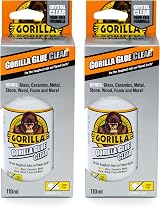 Gorilla Glue Clear 110ml Pack of 2 - All Purpose, Water Resistant, Crystal Clear