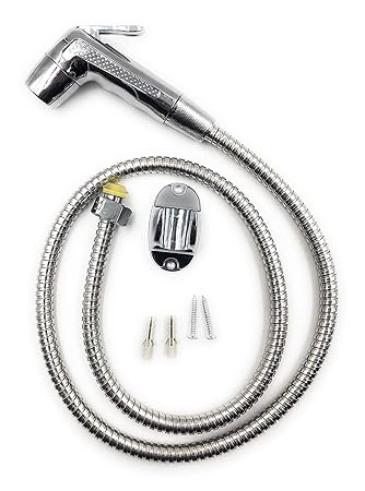 24x7 eMall PVC Heath Faucet Complete Set with Faucet, Hose, Wall Holder and Nails