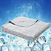 LUXEAR Cooling Blanket Twin, Arc-Chill Q-Max >0.5 for Hot Sleepers, Absorbs Heat to Keep Body Cool for Night Sweats, Lightweight Summer Cool Blankets for Sleeping, Gifts for Women & Men,Grey