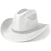 EOGIMI Cowboy Hat for Women Men Bling Diamond Party Disco Cowgirl Hat
