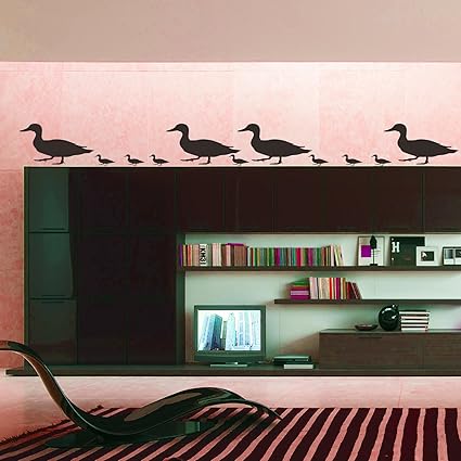 Kayra Decor Duck with The Ducklings Reusable Wall Stencil for Wall Decor/DIY Painting Stencil/Durable Than Wall Stickers in (16 X 24) Inches (Plastic Sheet), Clear