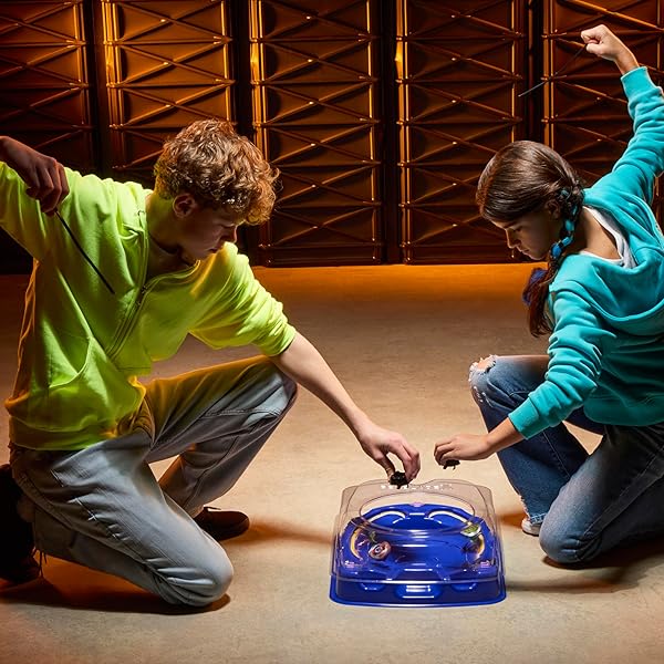 BEYBLADE X DROP ATTACK BATTLE SET WITH BEYSTADIUM ARENA, 2 TAKARA TOMY TOPS & LAUNCHERS, IMPACT DRAKE 9-60LR & HOVER WYVERN 3-85N, BATTLING GAME TOYS, AGES 8+