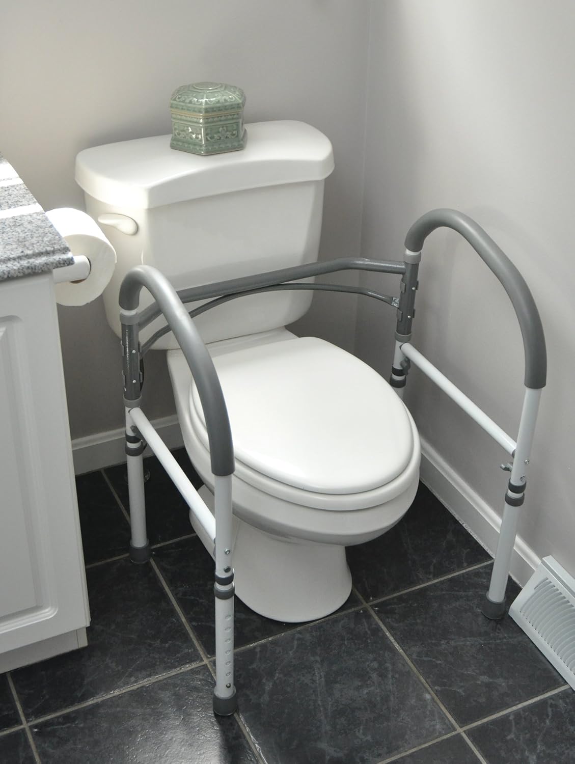 Carex Toilet Safety Rails - Toilet Handles for Elderly and Handicap - Home Health Care Equipment Toilet Safety Frame: Health & Personal Care