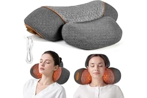KITCADA Upgraded Neck Massager Pillow, 3-in-1 Neck Massager, Traction Massage with Heat, Neck Pillow for Shoulder Pain, Deep Tissue Pain Relief,Rechargeable TheraPillow