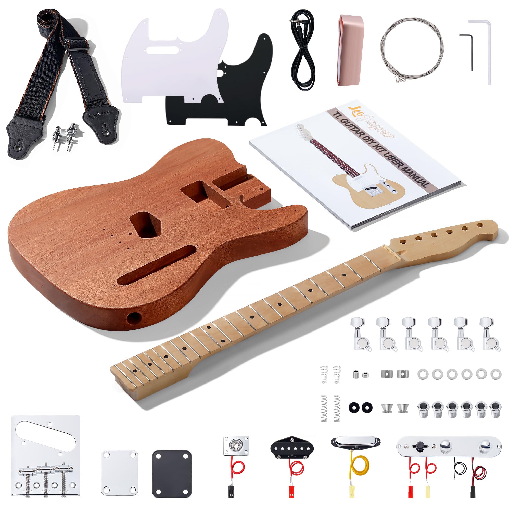 Photo 1 of Leo Jaymz DIY TL Style Electric Guitar Kits with Mahogany Body and Maple Neck - Maple Fingerboard and All Components Included?TL LJ Headstock?