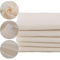 XelNaga 5 Pack Muslin Cloths Reusable for Straining, 100% Unbleached Pure Cotton Cheesecloth, Soft Square Cheese Clothes…