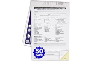 MANSATOR 50 Pack DVIR Inspection Book - 40 Sets Book Format - Detailed Driver Vehicle Inspection Report Book - 5.5" x 8.5" - 2-Ply Carbonless Daily Pre-Trip Inspection Book Meets FMCSR Standards