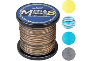 Samdely Braided Fishing Line, 8 Strands, Abrasion Resistant, No Stretch, Colored for Visibility, Saltwater/Freshwater