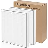 2 Packs H7124 Replacement Filter for GoveeLife H7124 & H712C Smart Air Cleaner Purifier, 3 Stages Filtration of H13 True HEPA