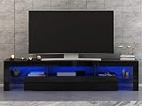Panana Modern White 200CM TV Stand with RGB LED Lights 65-85 inch TV view 2