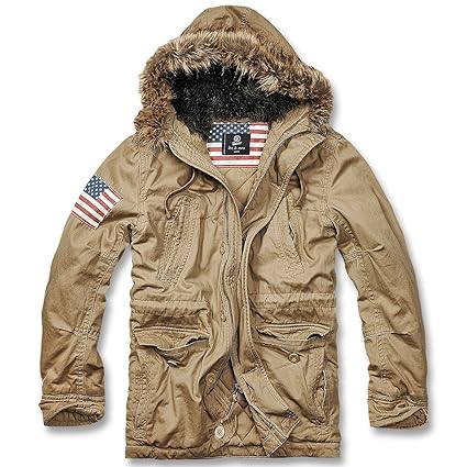 Brandit Herren Parka Vintage Explorer Stars + Stripes