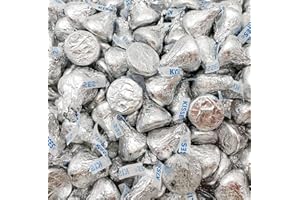 CRAZYOUTLET HERSHEY'S KISSES Silver Milk Chocolate Candy, Bulk Pack 2 Pounds (About 200 Count)