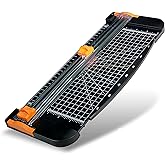 Paper Cutter, 12 inch Guillotine Cutter a4 with Automatic Safety Guard and Side Ruler, 1 Free Replacement Blade for Paper Cut