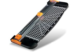 Paper Cutter, 12 inch Guillotine Cutter a4 with Automatic Safety Guard and Side Ruler, 1 Free Replacement Blade for Paper Cut