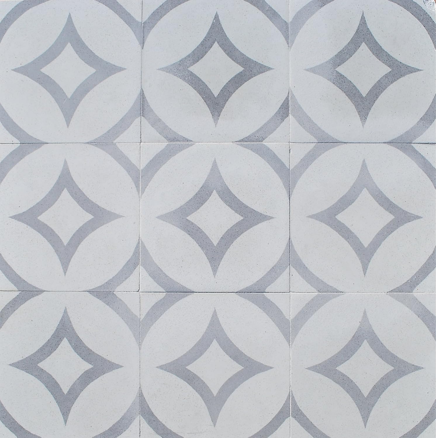 Luna Gray Encaustic 8x8 Honed Finish Cement Tile Floor Amazon Com