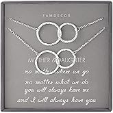 Mom Gifts Daughter Gifts Mother Daughter Necklace Sterling Silver Hammered Interlocking Circle Necklace Mom Gift Christmas Holiday Jewelry