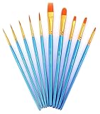 Paint Brush Set Acrylic Xpassion 10pcs Professional Paint Brushes Artist for Watercolor Oil Acrylic Painting