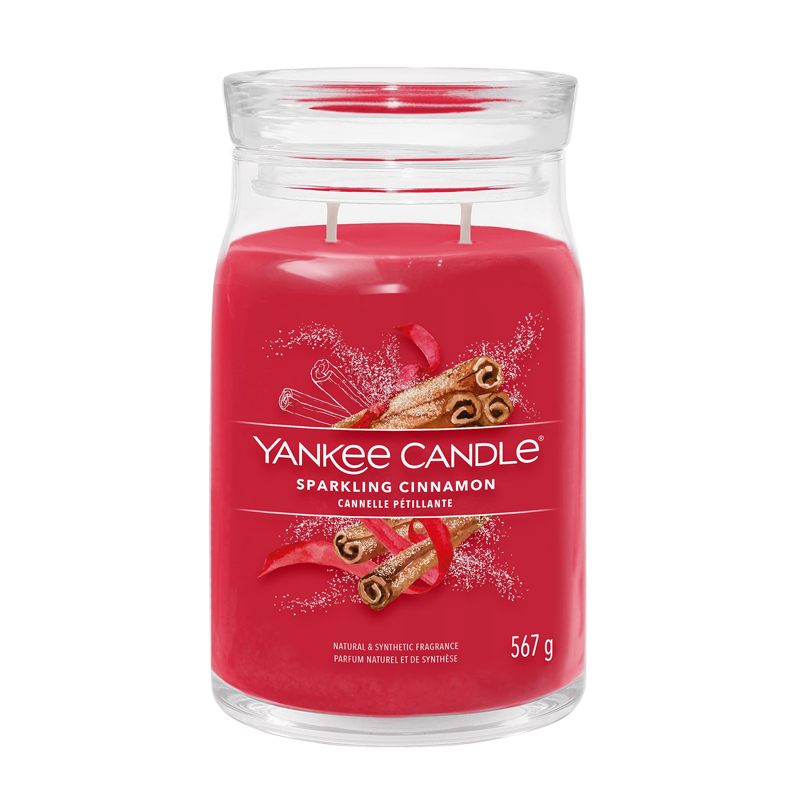 Yankee Candle Signature Scented Candle | Sparkling Cinnamon Large Jar Candle with Double Wicks | Soy Wax Blend Long Burning Candle for Women