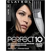 Clairol Nice'n Easy Perfect 10 Permanent Hair Dye, 2 Black Hair Color, Pack of 1