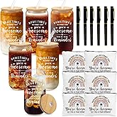 GiftPioneer 6 Set Employee Appreciation Gifts Bulk, Thank You Gifts for Coworker Staff Teacher Nurses, 16 oz Can Shaped Beer Glass Makeup Bag Ballpoint Pen for Women Men (Sometimes)