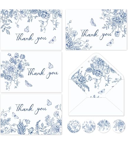 WLIEYEE (24 Pack) Thank You Cards With Envelopes, 6 X 4 Inches Thank You Blank