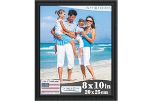 Icona Bay 8x10 Black Picture Frame Beautifully Detailed Molding, Contemporary Picture Frame Set, Wall Mount or Table Top, Inspirations Collection