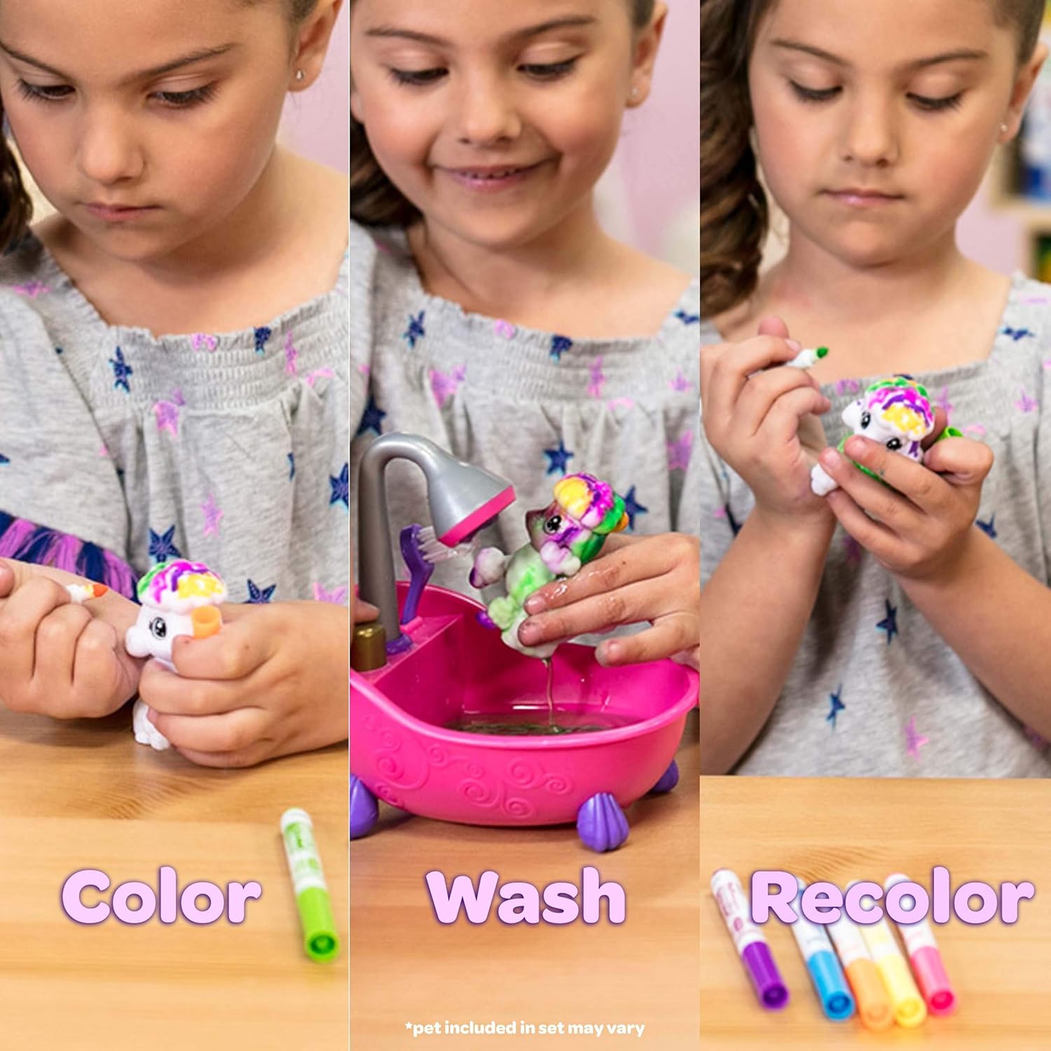 Crayola Scribble Scrubbie Pets Scrub Tub Animal Toy Set, Gift for Kids, Ages 3, 4, 5, 6: Toys & Games