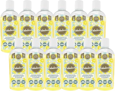Fabulosa 4 in 1 Concentrated Antibacterial Cleaner Lemon Sherbet 220ml 12 pack