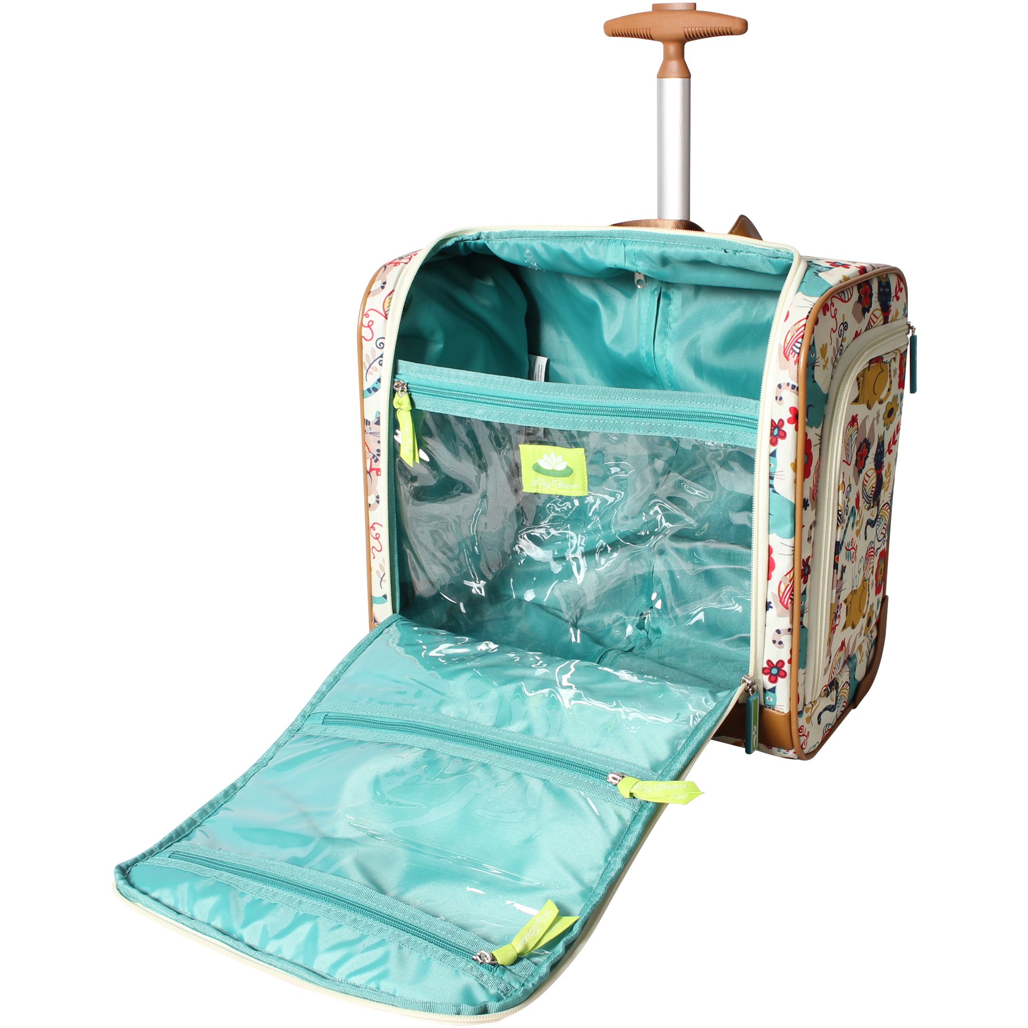 Lily Bloom Under the Seat Design Pattern Carry on Bag With Wheels (One Size, Furry Friend-2)