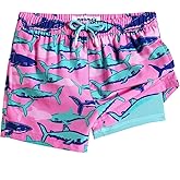 maamgic Boys Swim Trunks with Compression Liner Toddler Stretch Swim Shorts