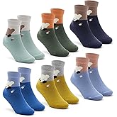 Lollisy Boys Cotton Crew Socks Kids Seamless Dress Socks for Boys Colorful Quarter Socks