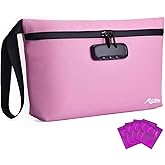 MAICHENG Storage Bag with Combination Lock 12.6"x7.5" Large Storage Container Cosmetic Bag Medicine Organizer Travel Storage Case Pouch Great Christmas Gift