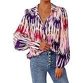 PRETTYGARDEN Women's Floral Blouses Dressy Casual V Neck Button Down Shirts Lantern Long Sleeve Boho Chiffon Spring Tops 2026