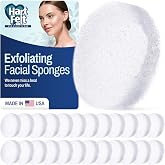 HartFelt Round Face Scrubber for Women | Reusable Facial Sponges for Daily Cleansing | Facial Exfoliating Pads for Removing Dead Skin, Dirt &amp; Makeup | Use with Favorite Cream | Made in USA - 25 Count