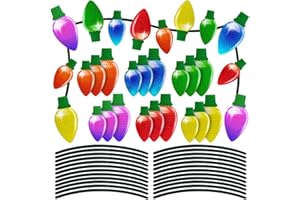 90SHINE 90PCS Christmas Car Refrigerator Decorations - 42 Reflective Bulb Light Shaped Magnets 48 Magnetic Wires Ornaments Set Xmas Holiday Cute Decor