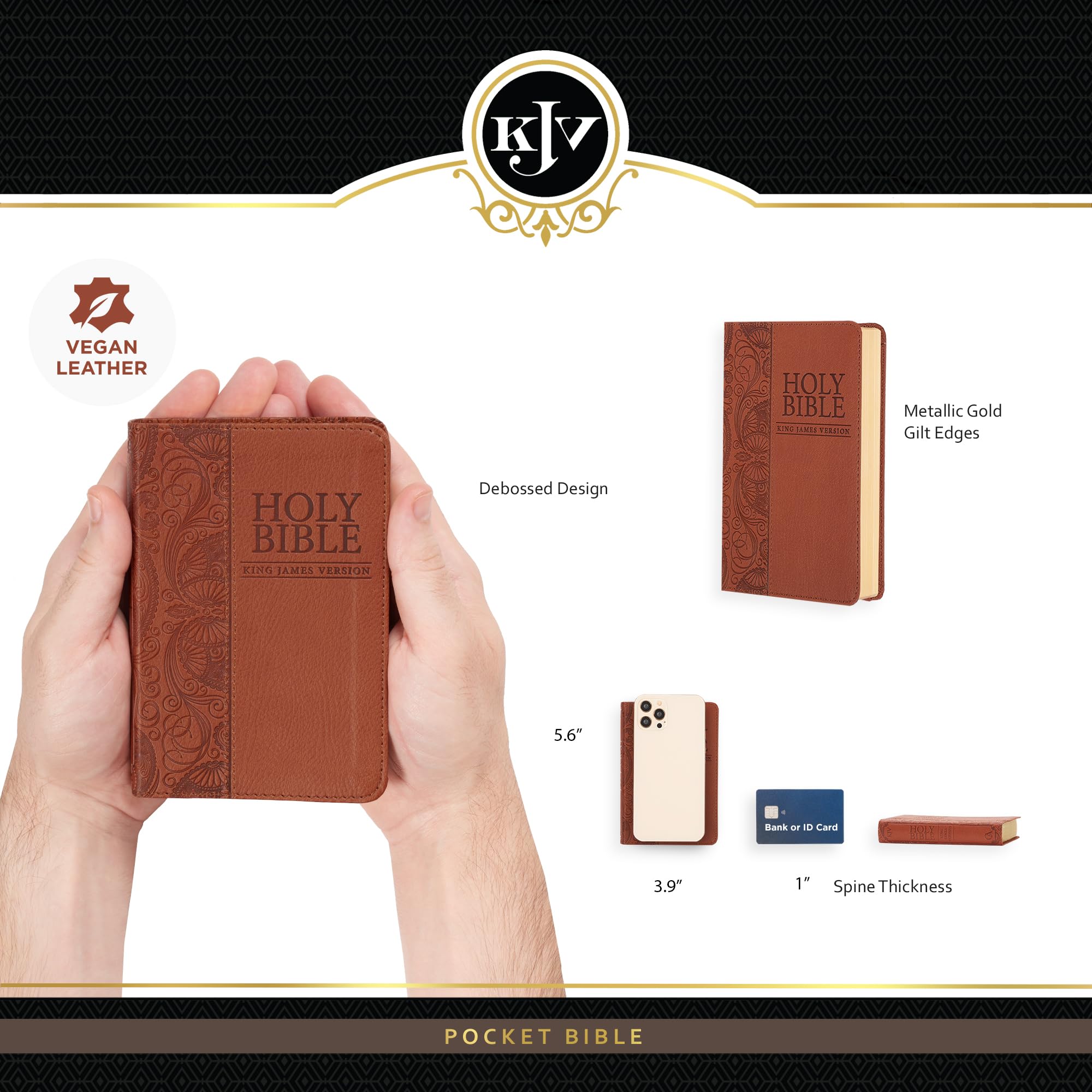 KJV Holy Bible, Mini Pocket Size, Faux Leather Red Letter Edition - Ribbon Marker, King James Version, Toffee Brown (KJV Pocket Editions) KJV Holy Bible, Mini Pocket Size, Faux Leather Red Letter Edition - Ribbon Marker, King James Version, Toffee Brown (KJV Pocket Editions) Imitation Leather