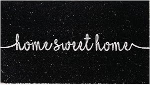 Theodore Magnus Natural Coir Doormat with Non-Slip Backing - 17 x 30 - Outdoor / Indoor - Black - Home Sweet Home - COIR-1730-15-112